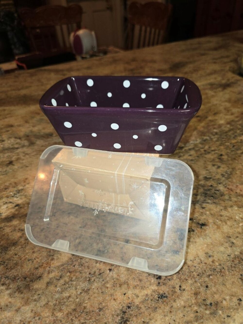 Temptations Purple Polka Dot 12 oz. Mini Loaf Pan With Lid
